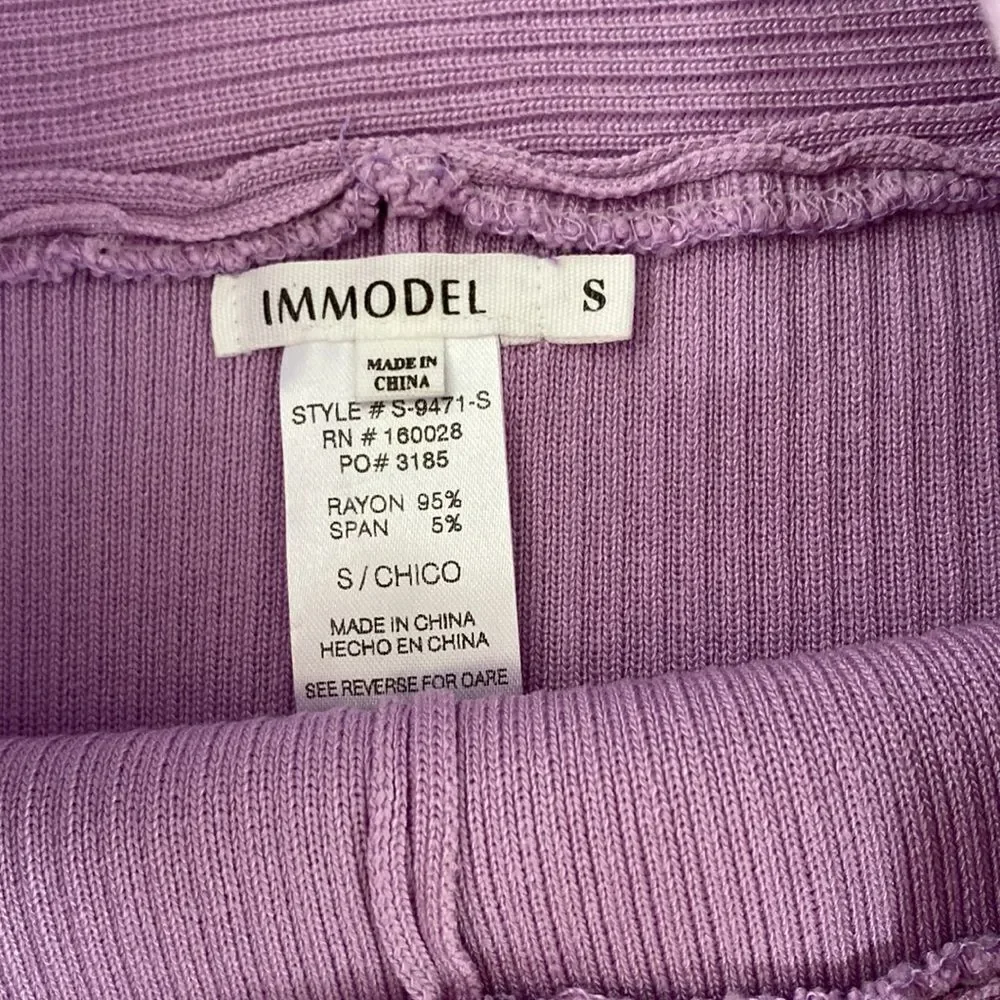 Purple Ribbed Bike Shorts - Picture 3 of 4